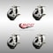 Service Caster 3 Inch 316SS Soft Rubber Wheel Swivel Top Plate Caster Set with Brake SCC SCC-SS31620S314-SRS-TLB-4 - alternate 5